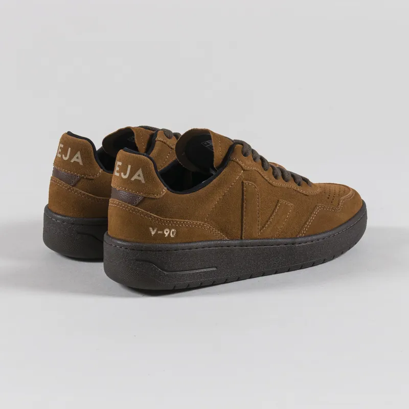 Veja Womens V-90 Suede Shoes Full Cognac Eagle-1