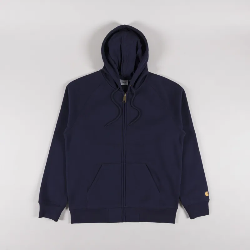 Carhartt WIP Hooded Chase Jacket Dark Navy Gold