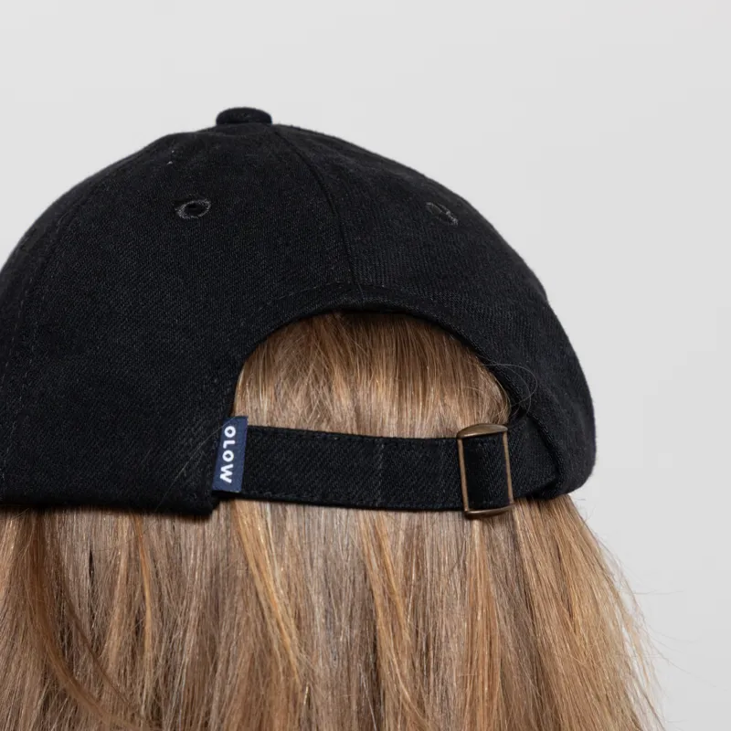 Olow Six Panel Flower Cap Black-4