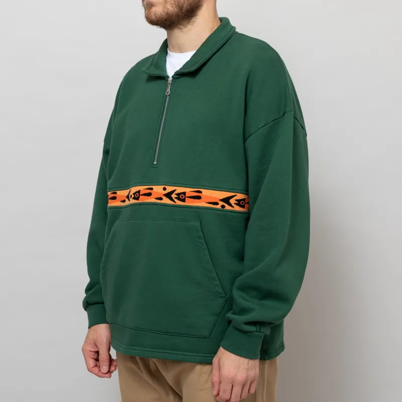 Olow Manso Sweat Forest Green Fishes-2