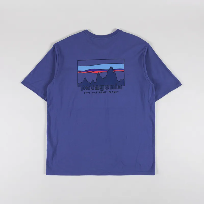 Patagonia 73 Skyline Organic T Shirt Current Blue