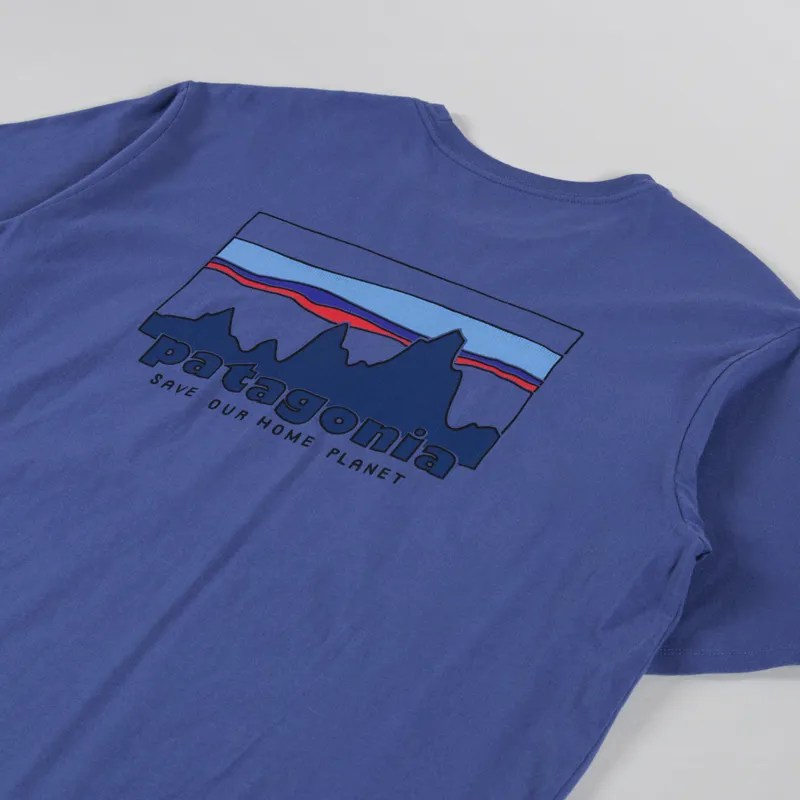 Patagonia 73 Skyline Organic T Shirt Current Blue-2