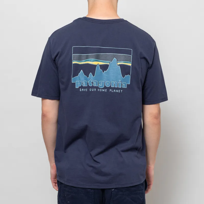 Patagonia 73 Skyline Organic T Shirt New Navy