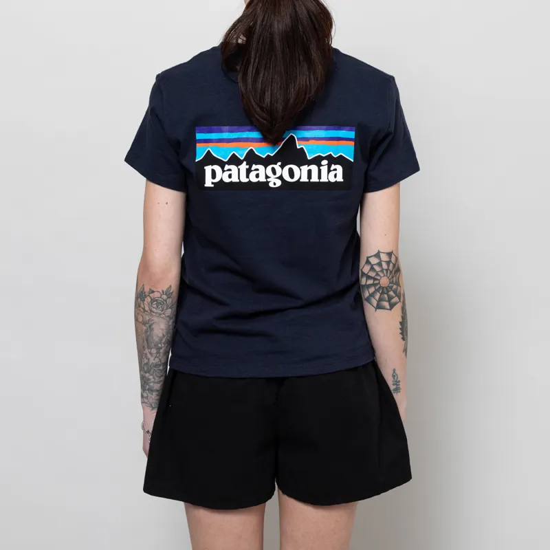 Patagonia Womens P-6 Logo Responsibili-Tee New Navy