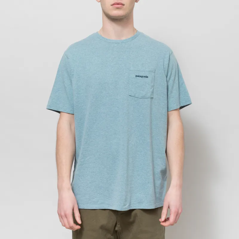 Patagonia Boardshort Logo Pocket Responsibili-Tee Blue Sage-1