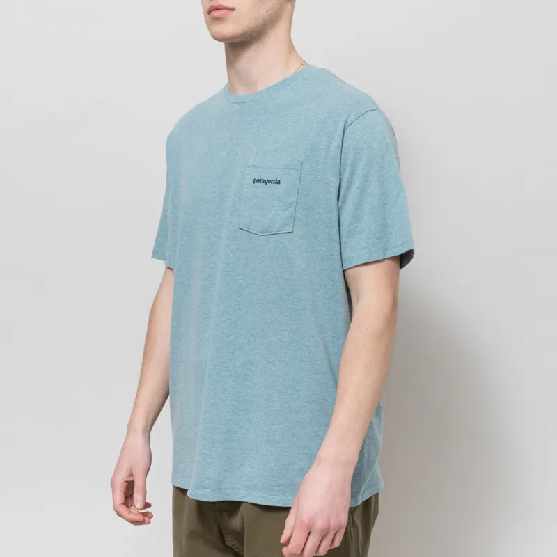 Patagonia Boardshort Logo Pocket Responsibili-Tee Blue Sage-2