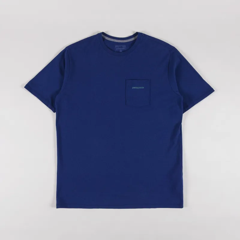 Patagonia Boardshort Logo Pocket Responsibili-Tee Clement Blue-1
