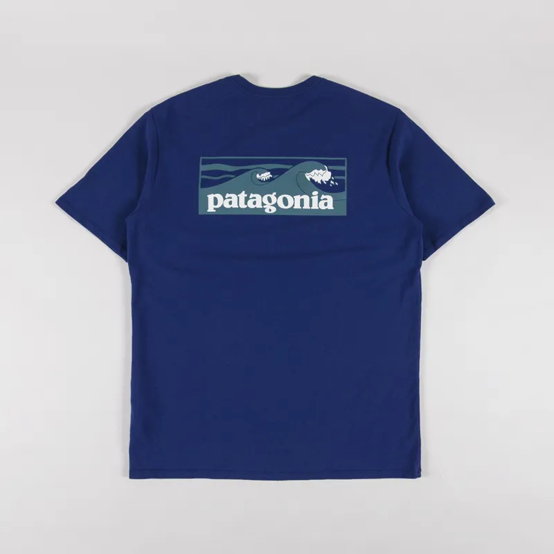 Patagonia Boardshort Logo Pocket Responsibili-Tee Clement Blue