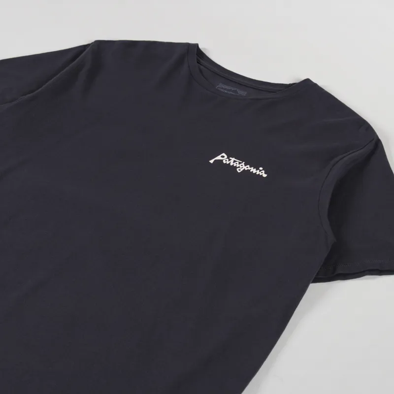 Patagonia Aquatic Action Organic T Shirt Little Fish Ink Black-3