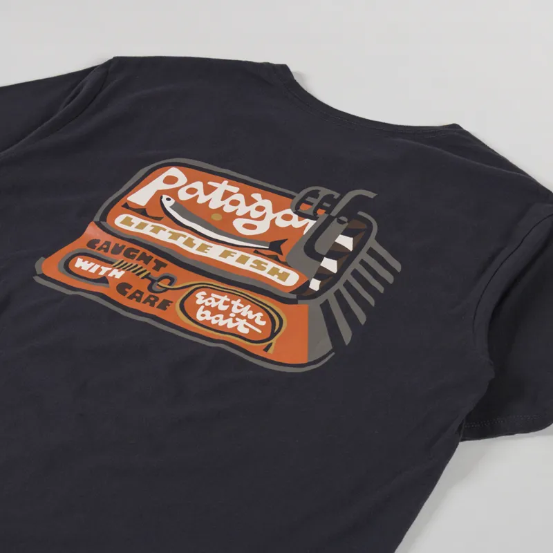 Patagonia Aquatic Action Organic T Shirt Little Fish Ink Black-2