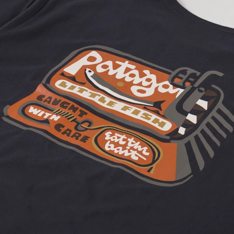 Patagonia Aquatic Action Organic T Shirt Little Fish Ink Black-4