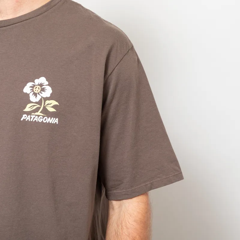 Patagonia Balance Organic T Shirt Peace Seeds Marlow Brown-6