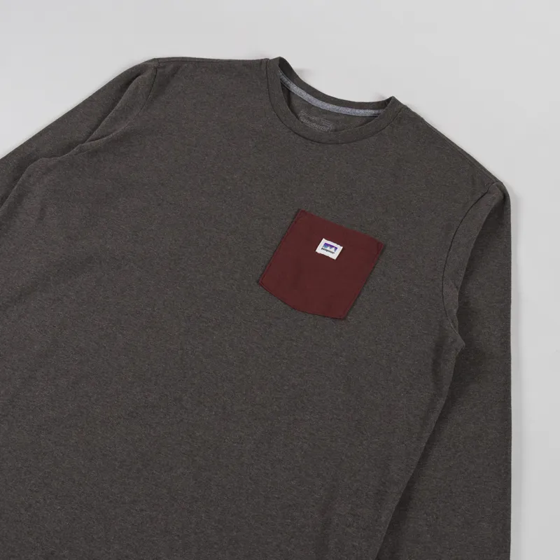 Patagonia Long Sleeve Shop Sticker Pocket Responsibili-Tee Marlow Brown-2