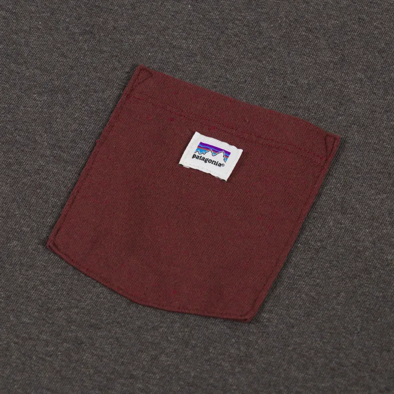 Patagonia Long Sleeve Shop Sticker Pocket Responsibili-Tee Marlow Brown-4