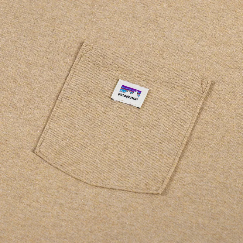 Patagonia Long Sleeve Shop Sticker Pocket Responsibili-Tee Talon Gold-4