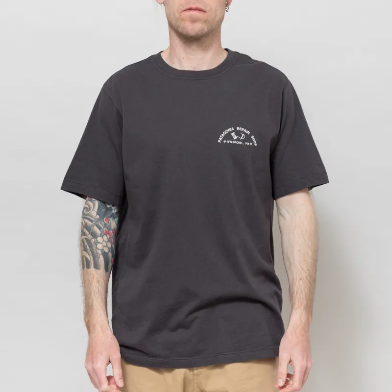 Patagonia Repair Shop T Shirt Ink Black-2