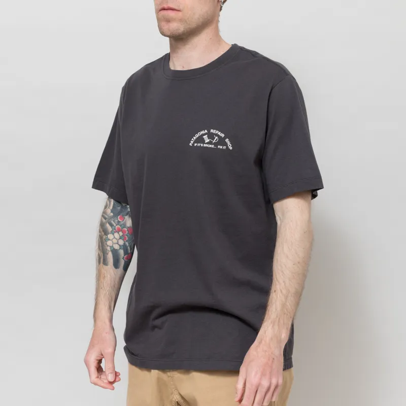 Patagonia Repair Shop T Shirt Ink Black-1