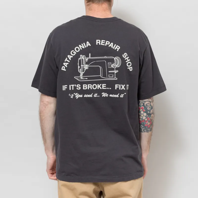 Patagonia Repair Shop T Shirt Ink Black