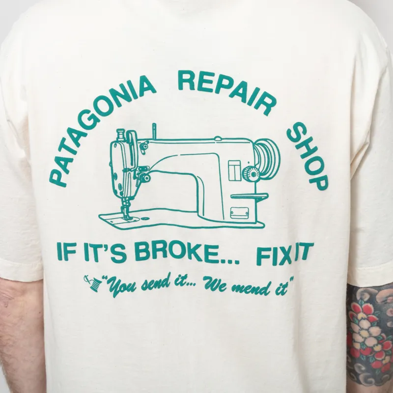 Patagonia Repair Shop T Shirt Undyed Natural-4