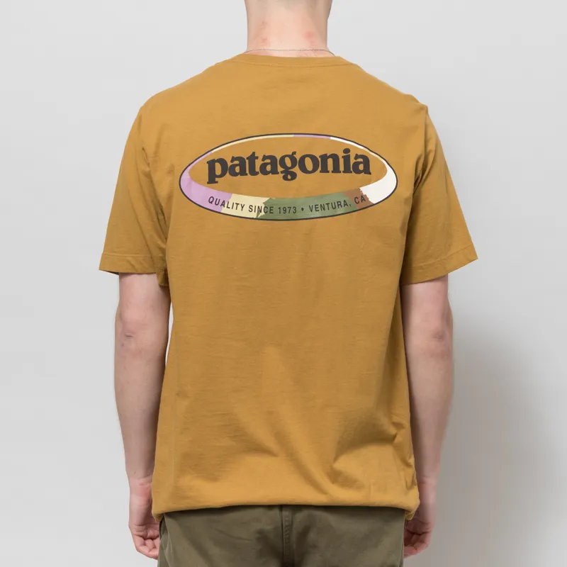 Patagonia 95 Oval Logo T Shirt Bobcat Brown Sunshine