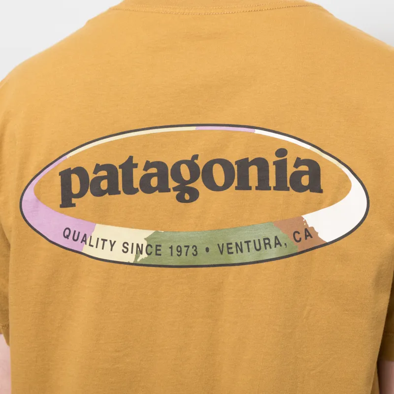 Patagonia 95 Oval Logo T Shirt Bobcat Brown Sunshine-5