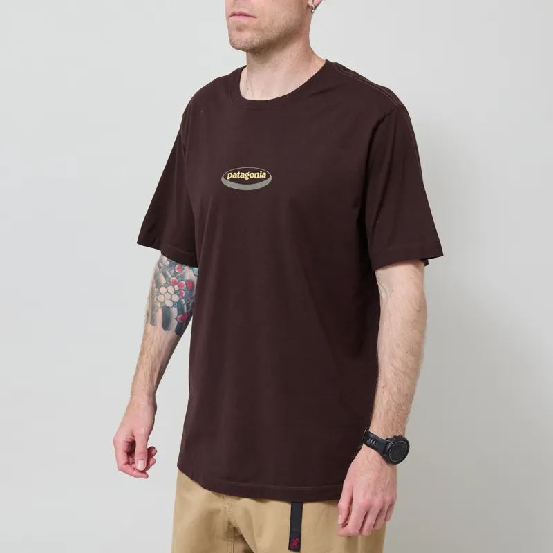 Patagonia 95 Oval Logo T Shirt Den Brown Heliotropic-1