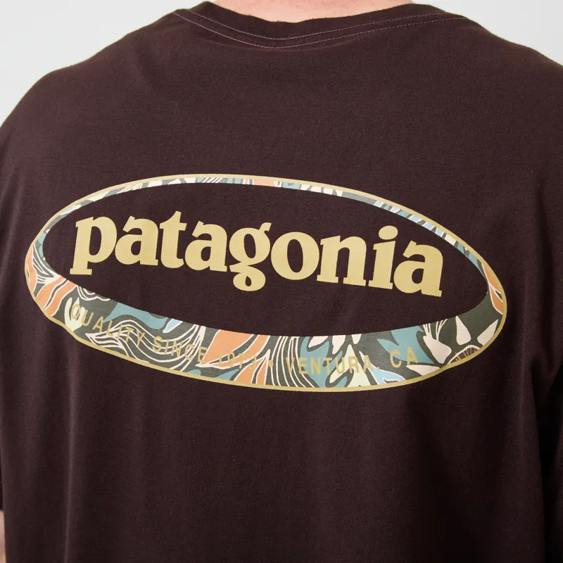 Patagonia 95 Oval Logo T Shirt Den Brown Heliotropic-3