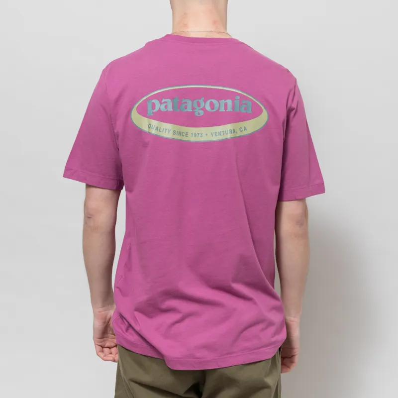 Patagonia 95 Oval Logo T Shirt Faded Magenta