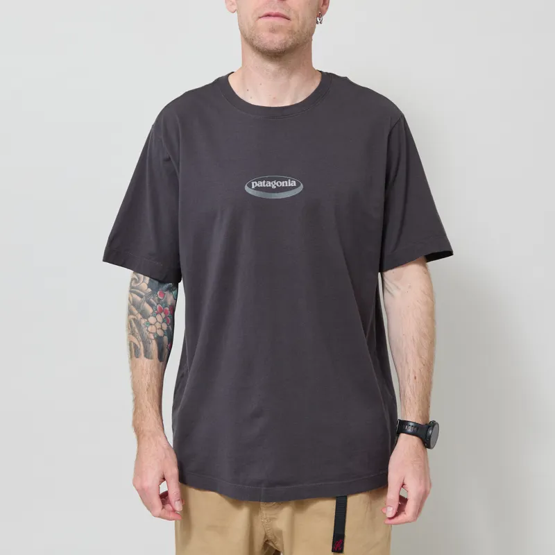 Patagonia 95 Oval Logo T Shirt Ink Black-2
