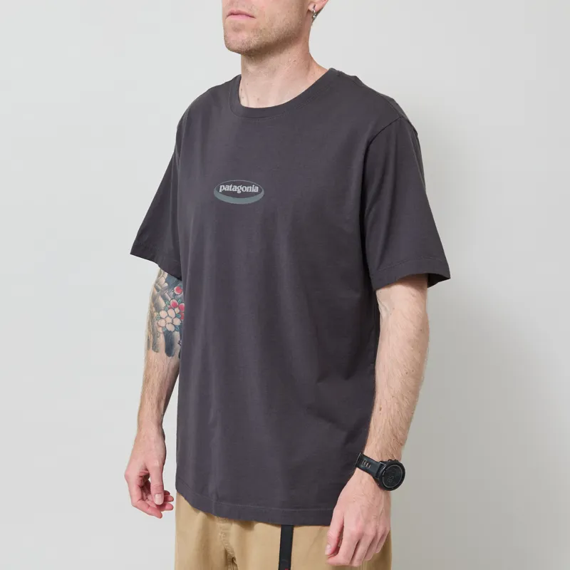 Patagonia 95 Oval Logo T Shirt Ink Black-1