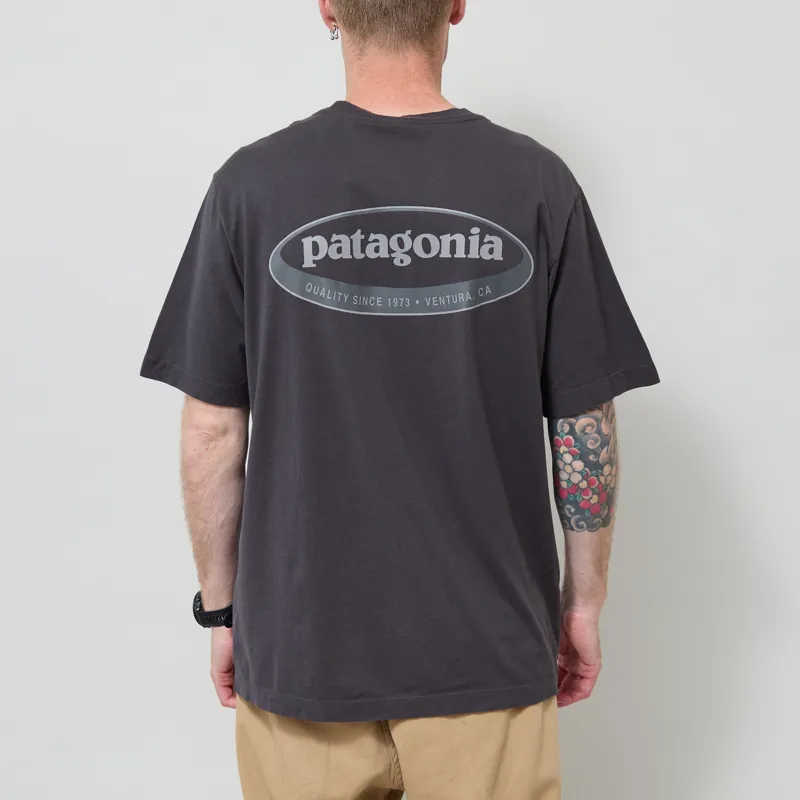 Patagonia 95 Oval Logo T Shirt Ink Black