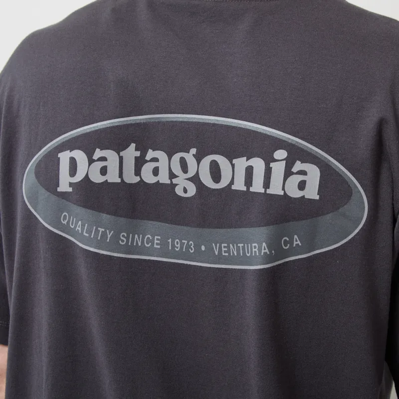 Patagonia 95 Oval Logo T Shirt Ink Black-3