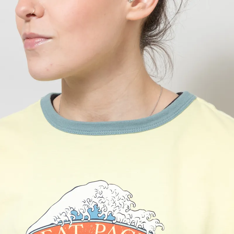 Patagonia Womens Great Waves Ringer T Shirt Lemon Zest-7