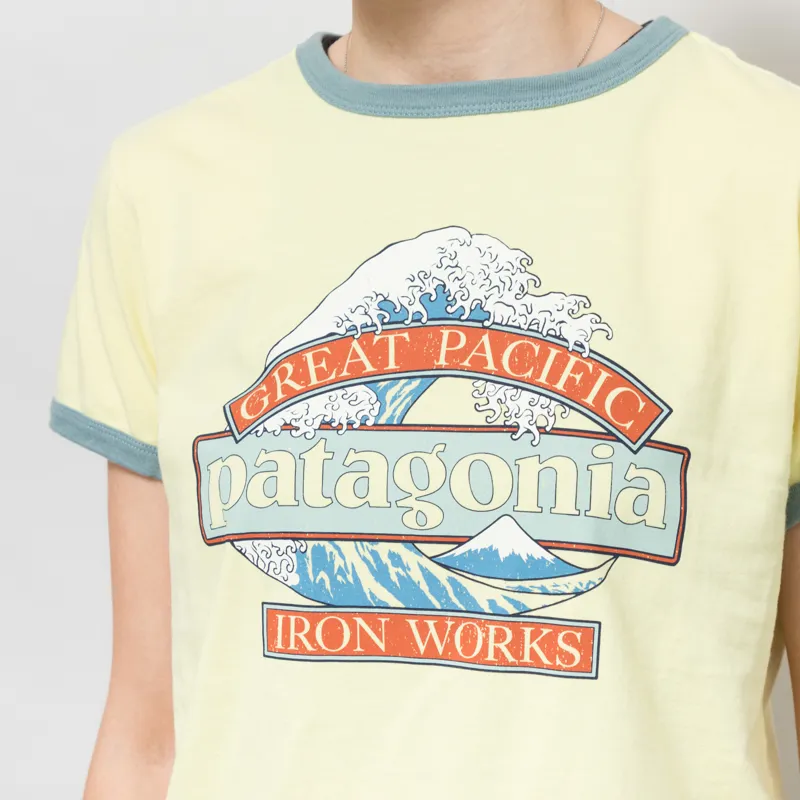 Patagonia Womens Great Waves Ringer T Shirt Lemon Zest-5