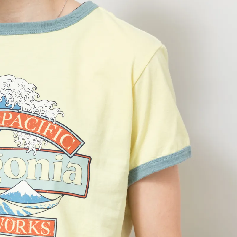 Patagonia Womens Great Waves Ringer T Shirt Lemon Zest-6