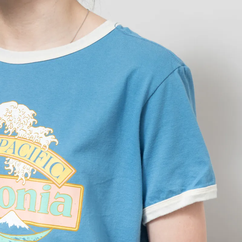 Patagonia Womens Great Waves Ringer T Shirt Shore Blue-5