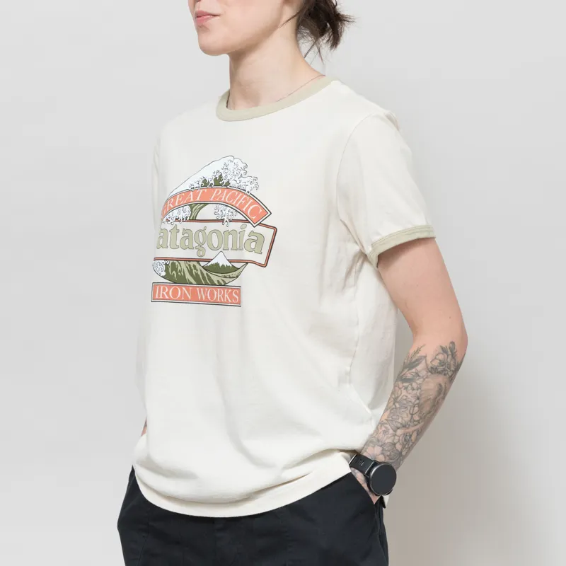 Patagonia Womens Great Waves Ringer T Shirt Undyed Natural-1