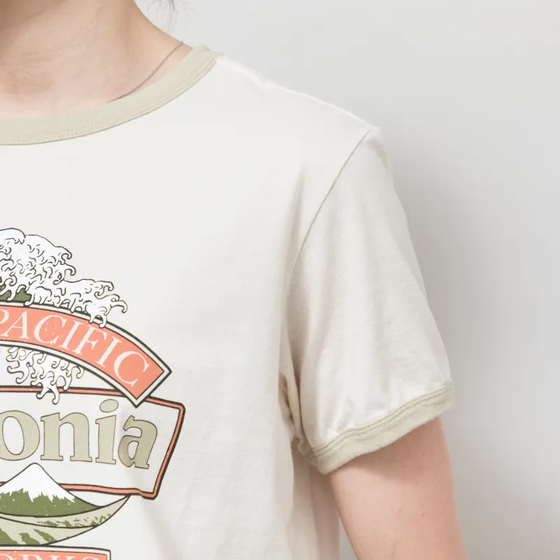 Patagonia Womens Great Waves Ringer T Shirt Undyed Natural-4