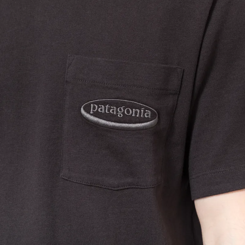 Patagonia '95 Oval Logo Pocket T Shirt Black-5