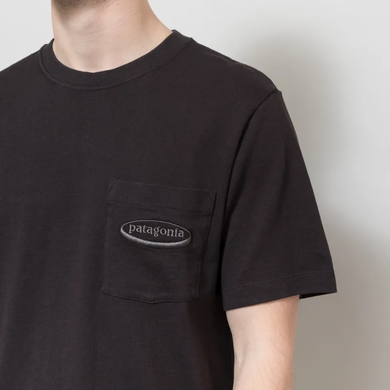 Patagonia '95 Oval Logo Pocket T Shirt Black-3