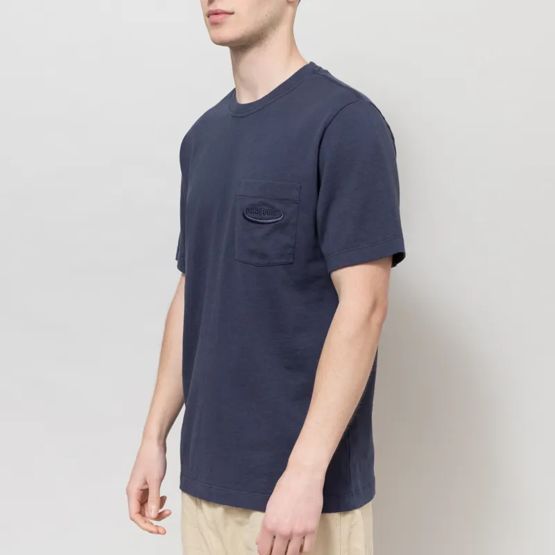 Patagonia '95 Oval Logo Pocket T Shirt New Navy-1