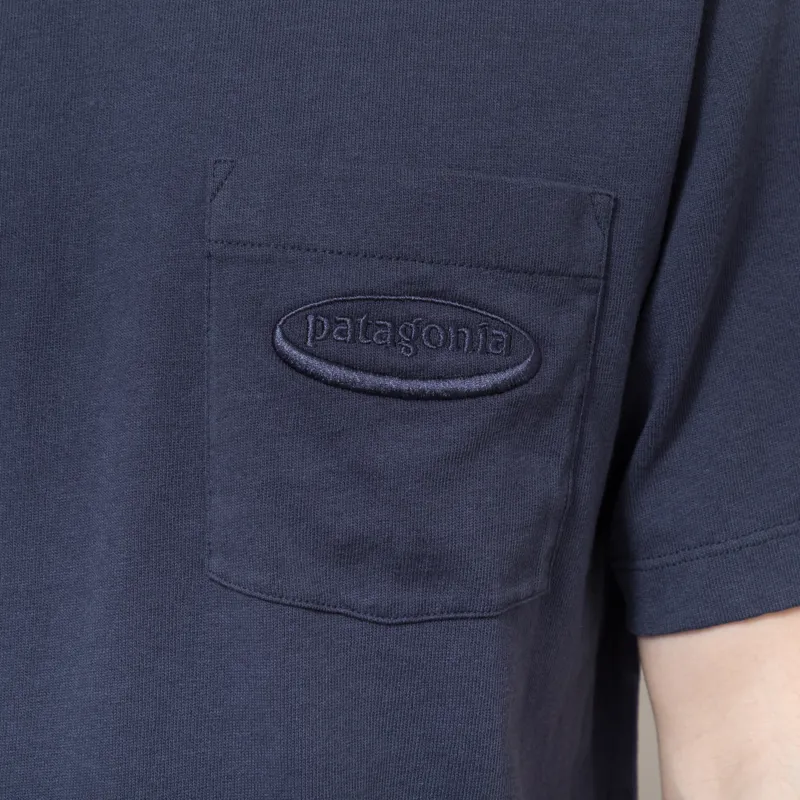 Patagonia '95 Oval Logo Pocket T Shirt New Navy-5
