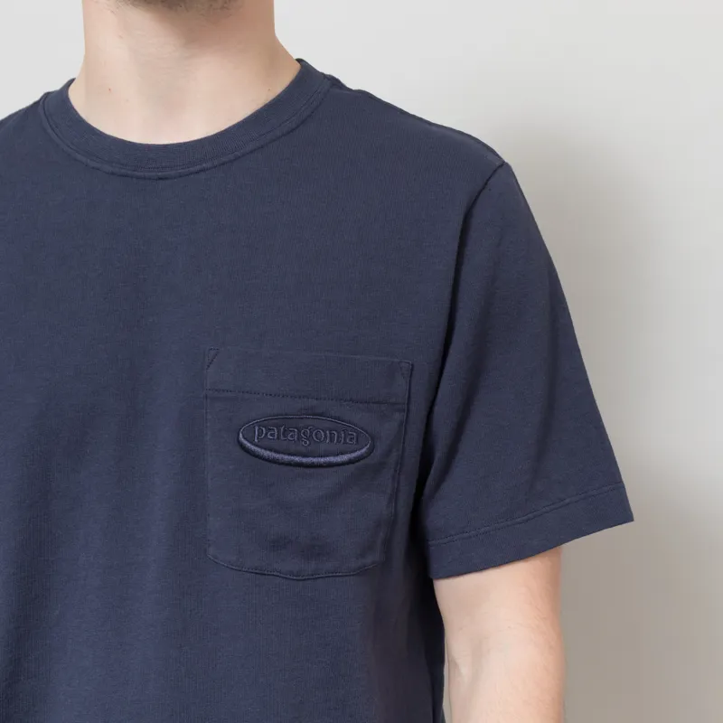 Patagonia '95 Oval Logo Pocket T Shirt New Navy-4