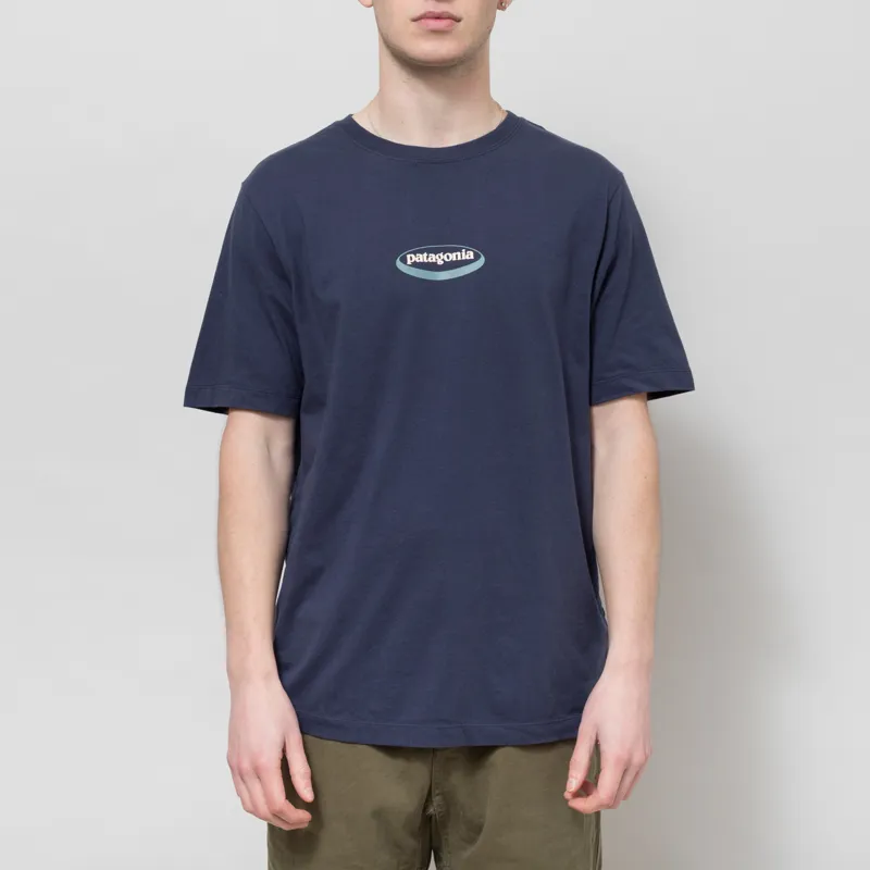 Patagonia 95 Oval Logo T Shirt New Navy Kaleido-1
