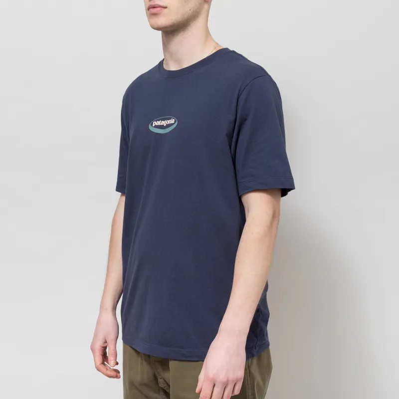 Patagonia 95 Oval Logo T Shirt New Navy Kaleido-2