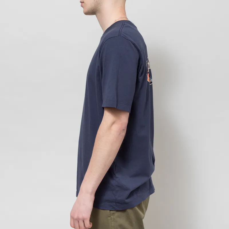 Patagonia 95 Oval Logo T Shirt New Navy Kaleido-3