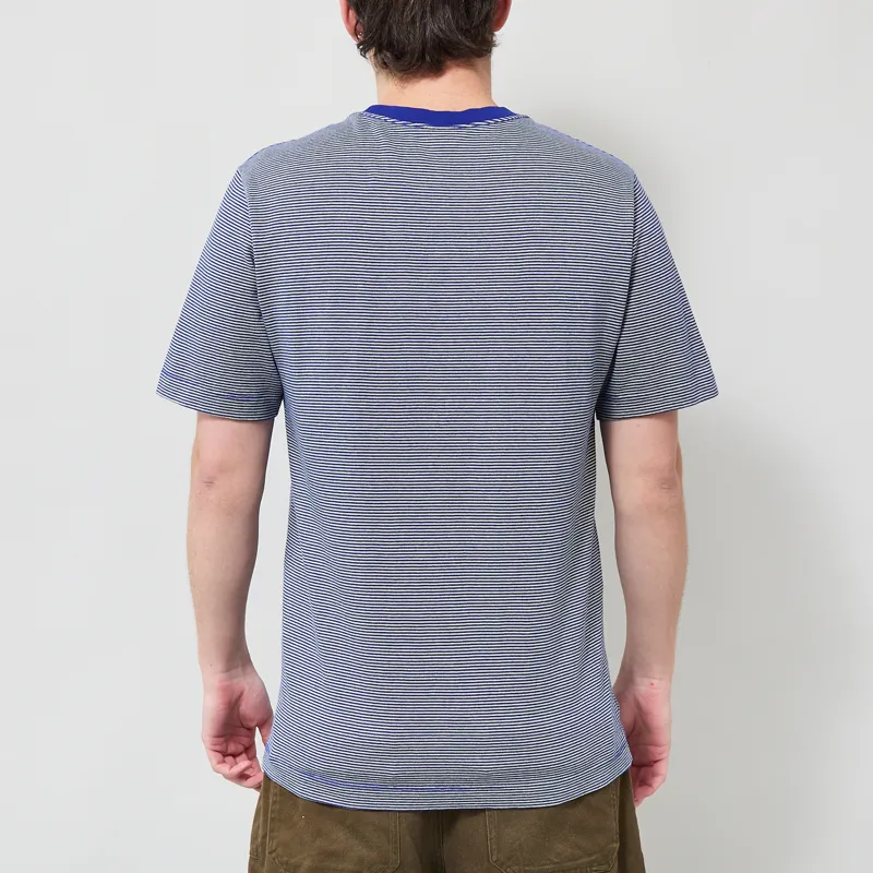 Patagonia Midweight Hut Tripper Label Pocket T Shirt Micro Cobalt Blue-2