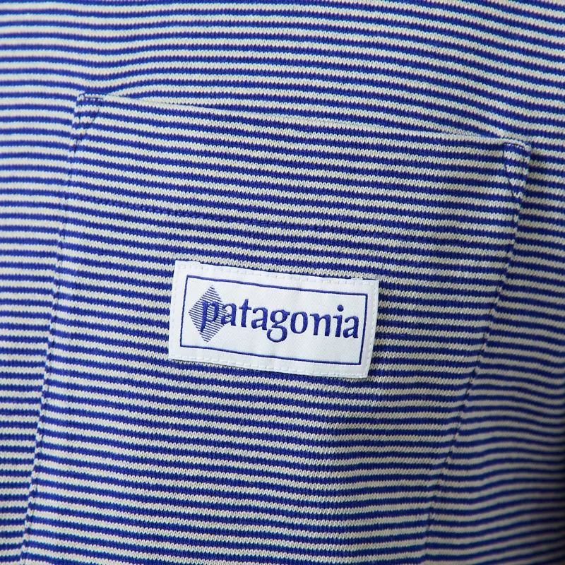 Patagonia Midweight Hut Tripper Label Pocket T Shirt Micro Cobalt Blue-5