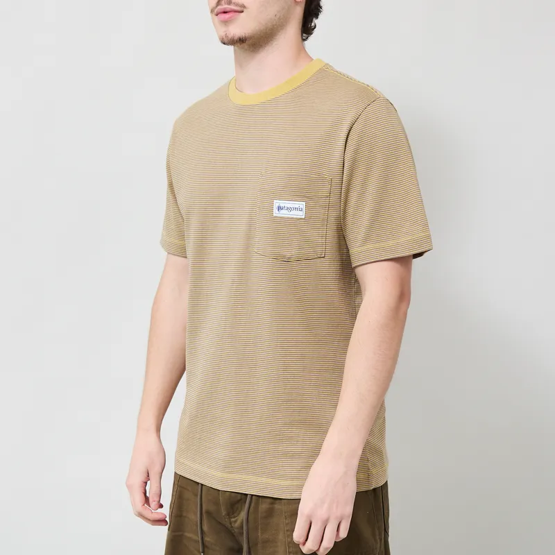 Patagonia Midweight Hut Tripper Label Pocket T Shirt Micro Lynx Tan-1