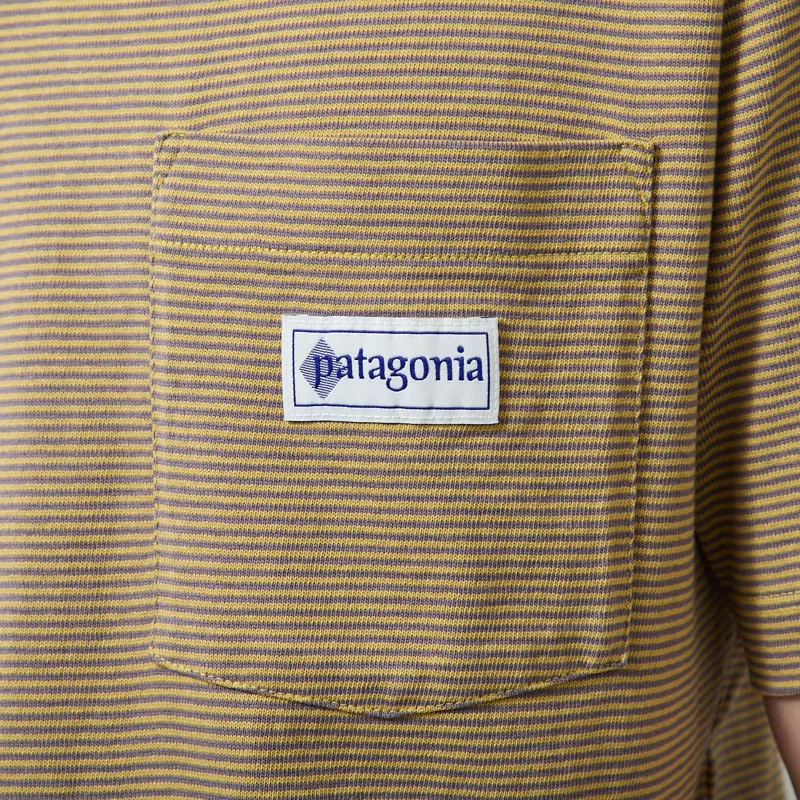 Patagonia Midweight Hut Tripper Label Pocket T Shirt Micro Lynx Tan-4